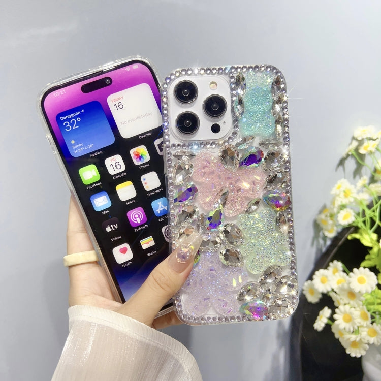 For iPhone 11 Ice Crystal Bow Knot Full Diamond TPU Phone Case(Yellow+Green) - free shipping - PMC TechLife - Order now!