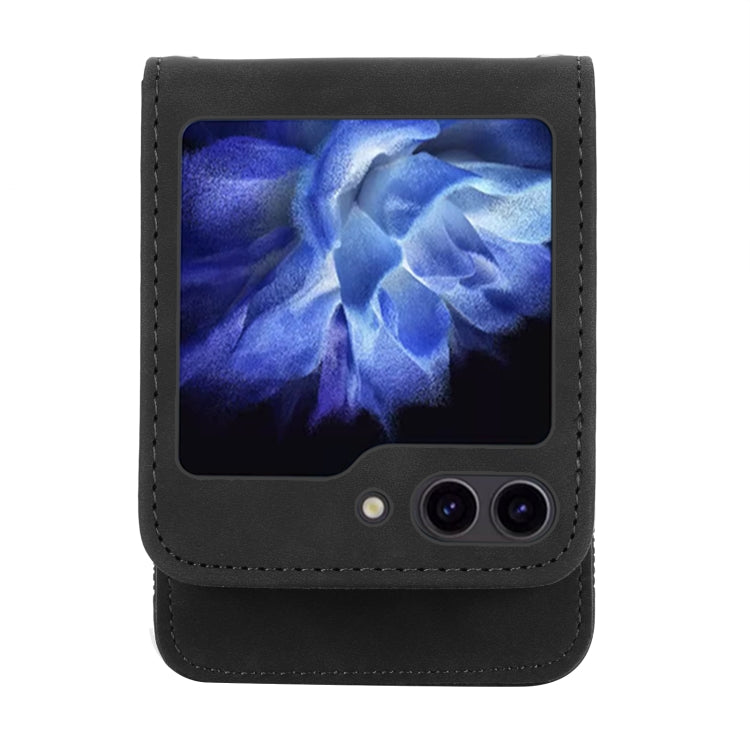 For Samsung Galaxy Z Flip5 Dierfeng Dream Line TPU + PU Leather Phone Case(Black) - free shipping - PMC TechLife - Order now!