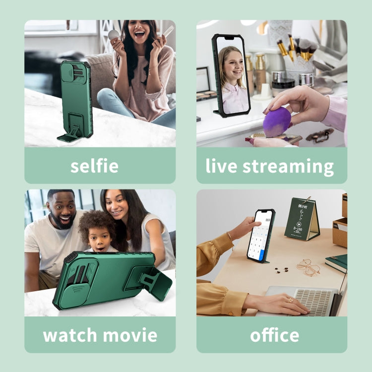 For Google Pixel 8 Pro Stereoscopic Holder Sliding Camshield Phone Case(Green) - free shipping - PMC TechLife - Order now!