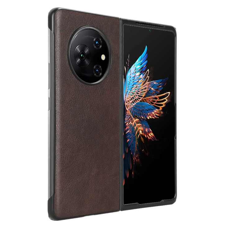 For Tecno Phantom V Fold Litchi Texture Back Cover Phone Case(Brown) - free shipping - PMC TechLife - Order now!