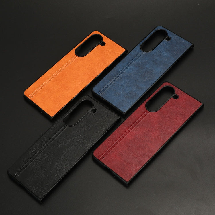 For Samsung Galaxy Z Fold5 Cow Pattern Sewing Back Cover Phone Case(Black) - free shipping - PMC TechLife - Order now!