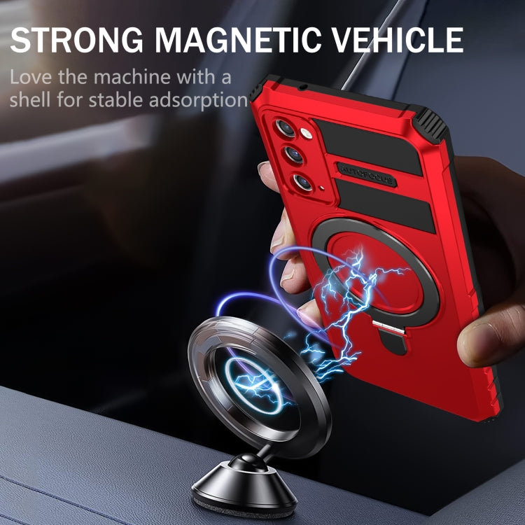 For Samsung Galaxy S20 FE MagSafe Magnetic Holder Phone Case(Red) - Galaxy S20 FE Cases by PMC TechLife | Online Shopping South Africa | PMC TechLife | Buy Now Pay Later Mobicred