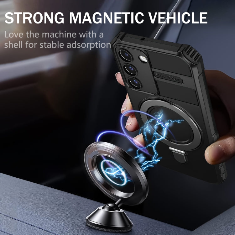For Samsung Galaxy S22+ 5G MagSafe Magnetic Holder Phone Case(Black) - free shipping - PMC TechLife - Order now!