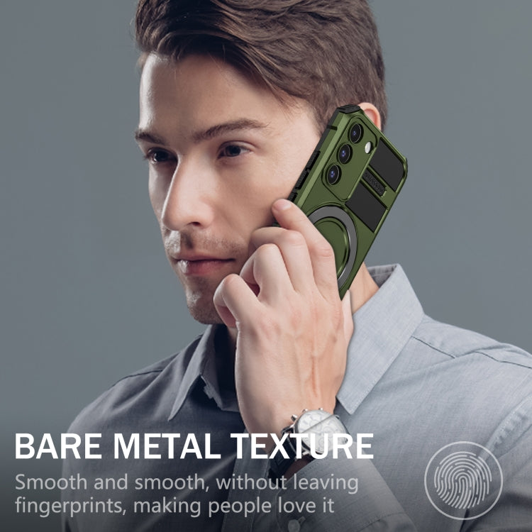 For Samsung Galaxy S22+ 5G MagSafe Magnetic Holder Phone Case(Green) - Galaxy S22+ 5G Cases by PMC TechLife | Online Shopping South Africa | PMC TechLife | Buy Now Pay Later Mobicred