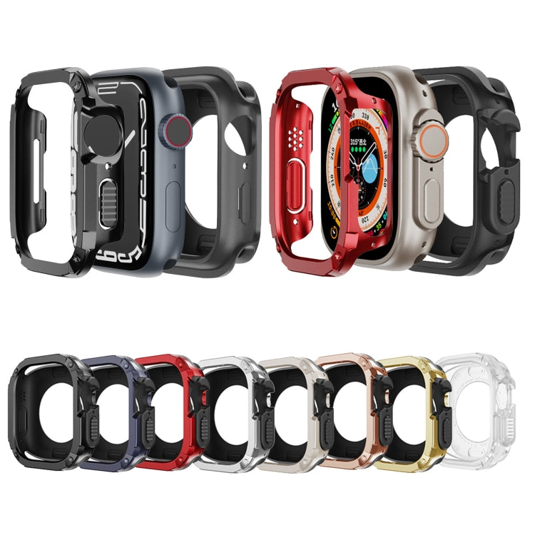 For Apple Watch Series 8 / 7 45mm 2-in-1 PC Hybrid TPU Armor Watch Case(Red) - Watch Cases by PMC TechLife | Online Shopping South Africa | PMC TechLife