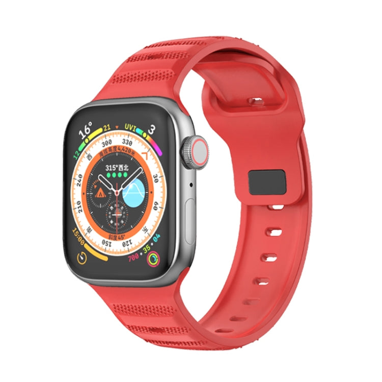 For Apple Watch 8 41mm Dot Texture Fluororubber Watch Band(Red) - Watch Bands by PMC Jewellery | Online Shopping South Africa | PMC Jewellery