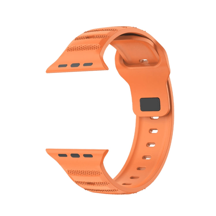 For Apple Watch 8 45mm  Dot Texture Fluororubber Watch Band(Orange) - Watch Bands by PMC TechLife | Online Shopping South Africa | PMC TechLife