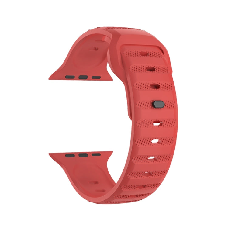 For Apple Watch 8 45mm  Dot Texture Fluororubber Watch Band(Red) - Watch Bands by PMC TechLife | Online Shopping South Africa | PMC TechLife