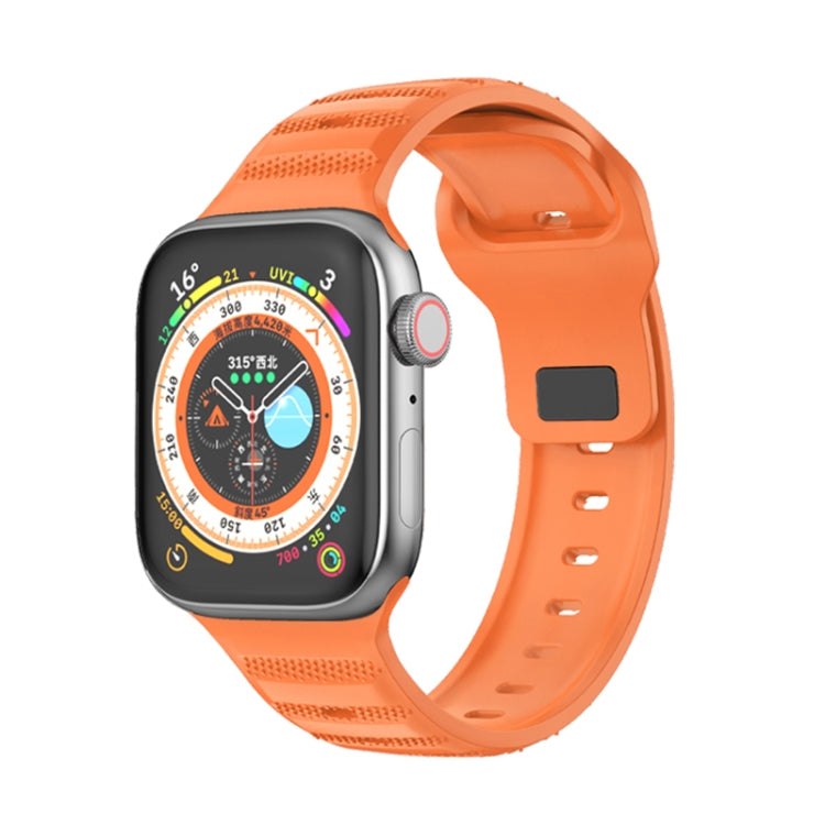 For Apple Watch 7 45mm Dot Texture Fluororubber Watch Band(Orange) - Watch Bands by PMC TechLife | Online Shopping South Africa | PMC TechLife
