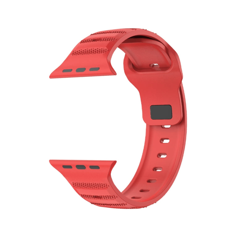 For Apple Watch SE 40mm Dot Texture Fluororubber Watch Band(Red) - Watch Bands by PMC TechLife | Online Shopping South Africa | PMC TechLife