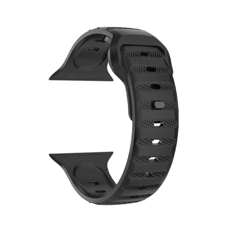 For Apple Watch 5 44mm Dot Texture Fluororubber Watch Band(Black) - Watch Bands by PMC TechLife | Online Shopping South Africa | PMC TechLife