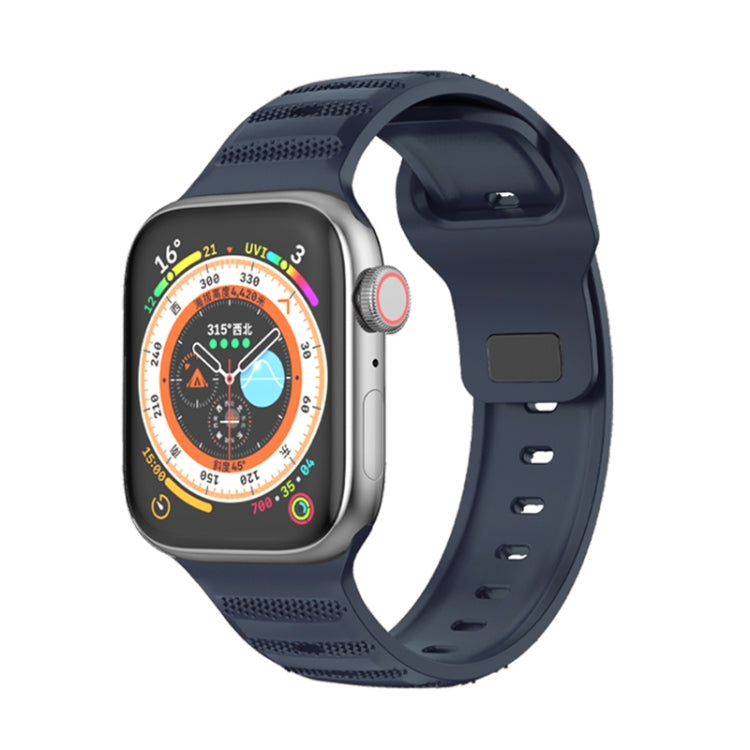 For Apple Watch 4 44mm Dot Texture Fluororubber Watch Band(Midnight Blue) - Watch Bands by PMC TechLife | Online Shopping South Africa | PMC TechLife