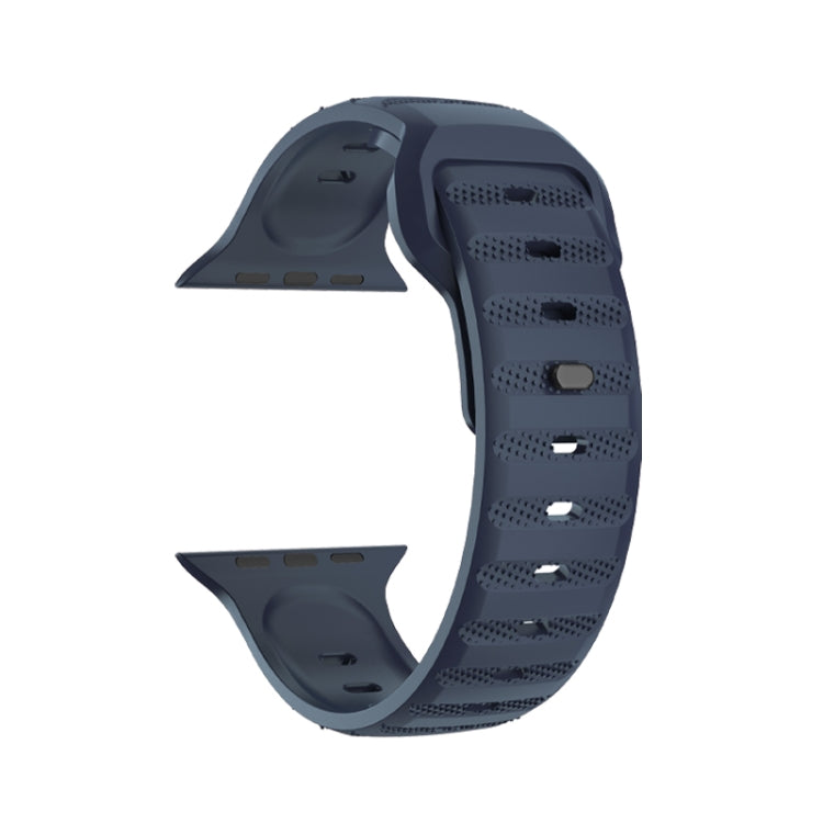 For Apple Watch 4 40mm Dot Texture Fluororubber Watch Band(Midnight Blue) - Watch Bands by PMC TechLife | Online Shopping South Africa | PMC TechLife