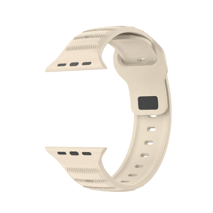 For Apple Watch 3 38mm Dot Texture Fluororubber Watch Band(Starlight) - Watch Bands by PMC TechLife | Online Shopping South Africa | PMC TechLife
