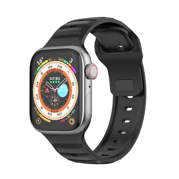 For Apple Watch 2 42mm Dot Texture Fluororubber Watch Band(Black) - Watch Bands by PMC TechLife | Online Shopping South Africa | PMC TechLife