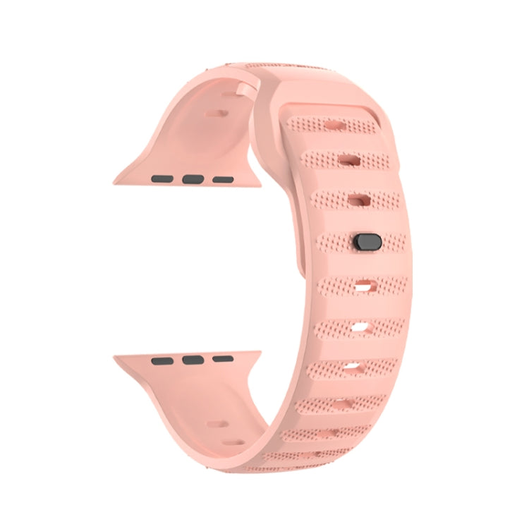 For Apple Watch 42mm Dot Texture Fluororubber Watch Band(Nebula Pink) - Watch Bands by PMC TechLife | Online Shopping South Africa | PMC TechLife