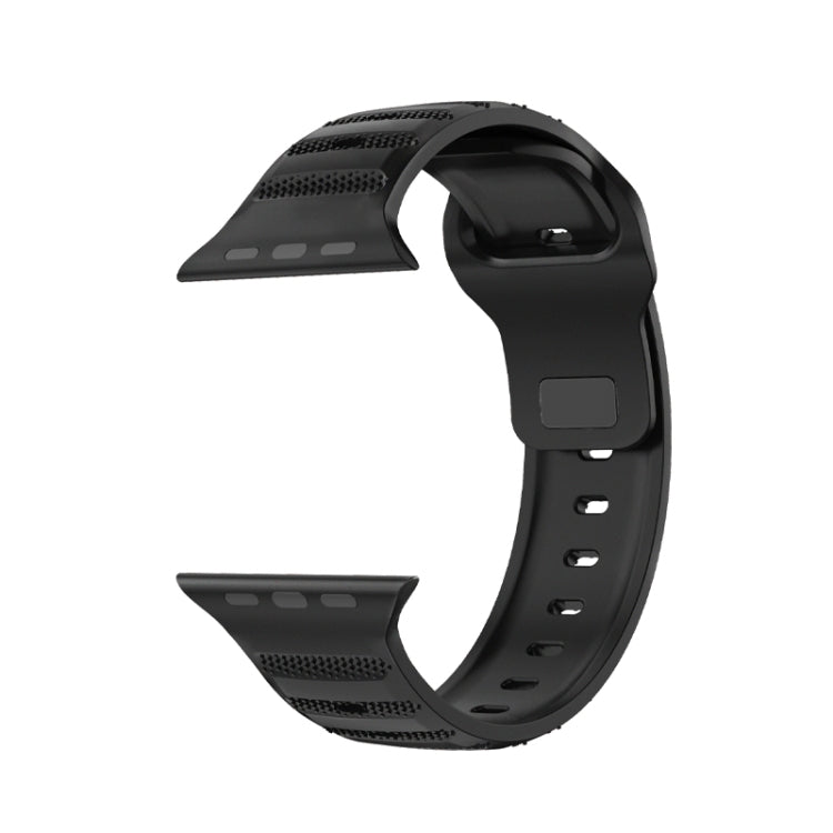 For Apple Watch 38mm Dot Texture Fluororubber Watch Band(Black) - Watch Bands by PMC TechLife | Online Shopping South Africa | PMC TechLife