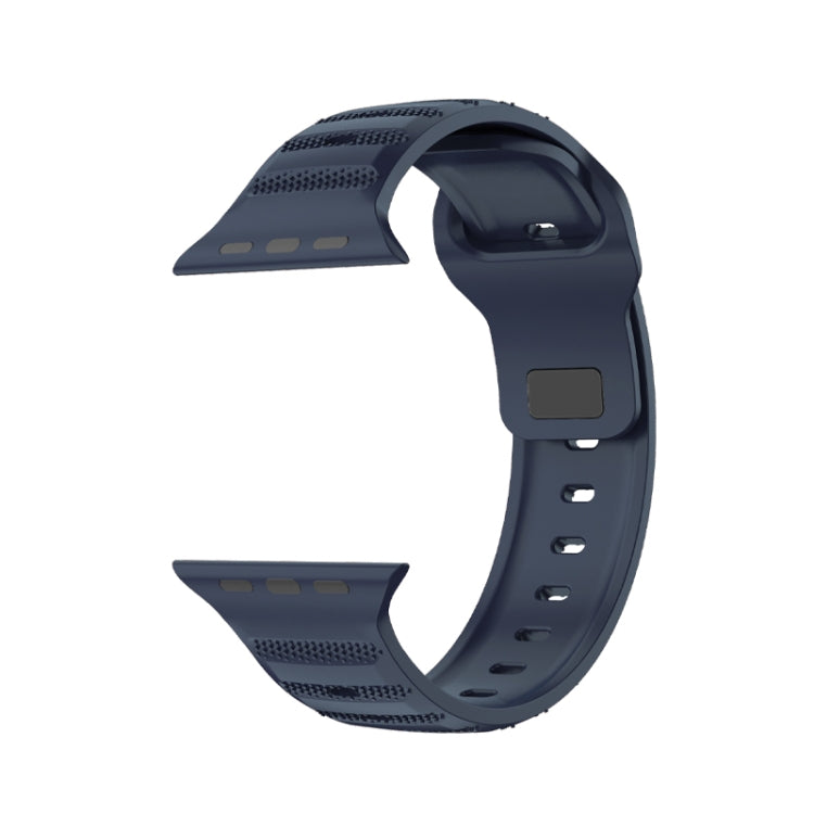 For Apple Watch 38mm Dot Texture Fluororubber Watch Band(Midnight Blue) - Watch Bands by PMC TechLife | Online Shopping South Africa | PMC TechLife