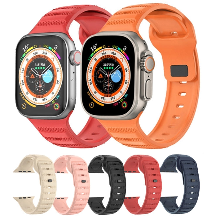 For Apple Watch 3 42mm Dot Texture Fluororubber Watch Band(Red) - Watch Bands by PMC TechLife | Online Shopping South Africa | PMC TechLife