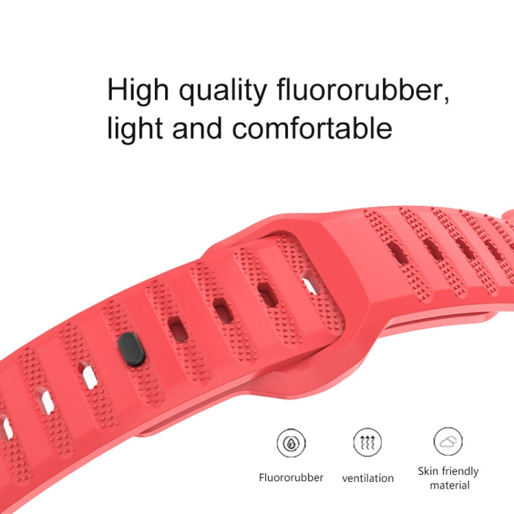 For Apple Watch 42mm Dot Texture Fluororubber Watch Band(Nebula Pink) - Watch Bands by PMC TechLife | Online Shopping South Africa | PMC TechLife