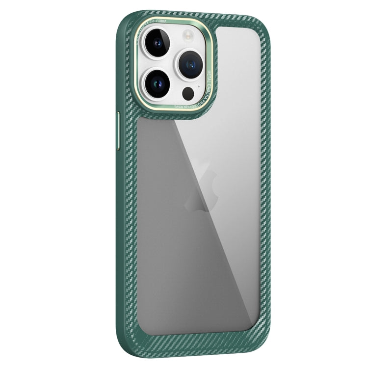 For iPhone 13 Pro Max Carbon Fiber Transparent Back Panel Phone Case(Green) - free shipping - PMC TechLife - Order now!