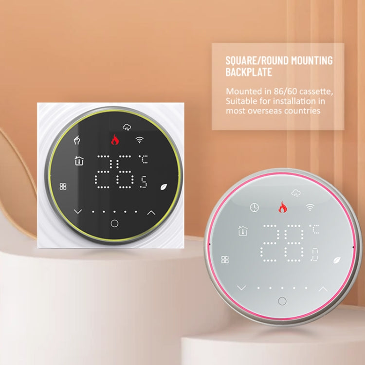 BHT-6001GBLW 95-240V AC 16A Smart Round Thermostat Electric Heating LED Thermostat With WiFi(Black) - Thermostat & Thermometer by PMC Jewellery | Online Shopping South Africa | PMC Jewellery