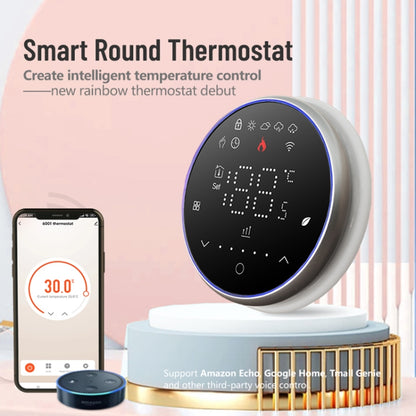 BHT-6001GCLW 95-240V AC 5A Smart Round Thermostat Boiler Heating LED Thermostat With WiFi(Black) - Thermostat & Thermometer by PMC Jewellery | Online Shopping South Africa | PMC Jewellery