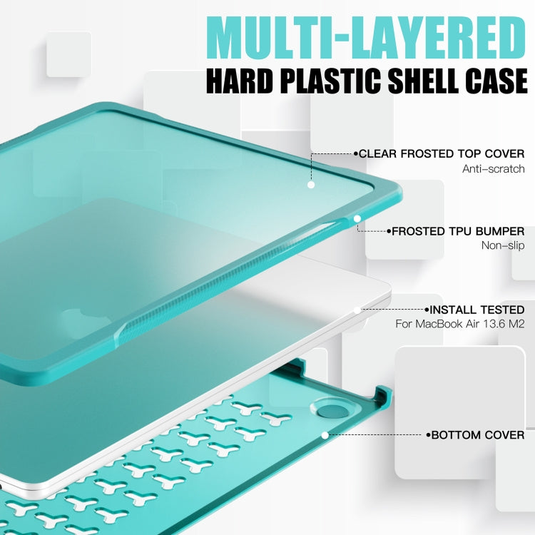 For MacBook Air 13.6 inch A2681 2022 Translucent Laptop Protective Case(Light Blue) - MacBook Air Cases by PMC TechLife | Online Shopping South Africa | PMC TechLife