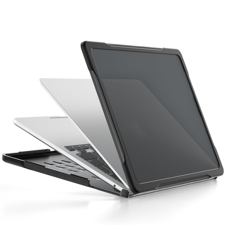 For MacBook Air 13.6 inch A2681 2022 Translucent Laptop Protective Case(Transparent Black) - MacBook Air Cases by PMC TechLife | Online Shopping South Africa | PMC TechLife
