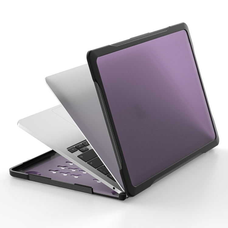 For MacBook Pro 13.3 inch A2338 Translucent Laptop Protective Case(Transparent Purple) - MacBook Pro Cases by PMC TechLife | Online Shopping South Africa | PMC TechLife