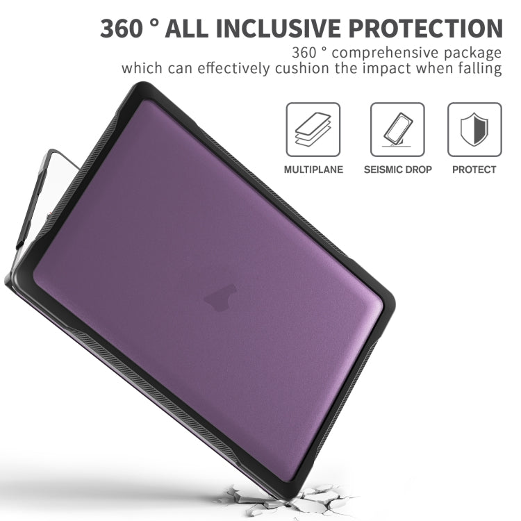 For MacBook Pro 13.3 inch A2338 Translucent Laptop Protective Case(Transparent Purple) - MacBook Pro Cases by PMC TechLife | Online Shopping South Africa | PMC TechLife