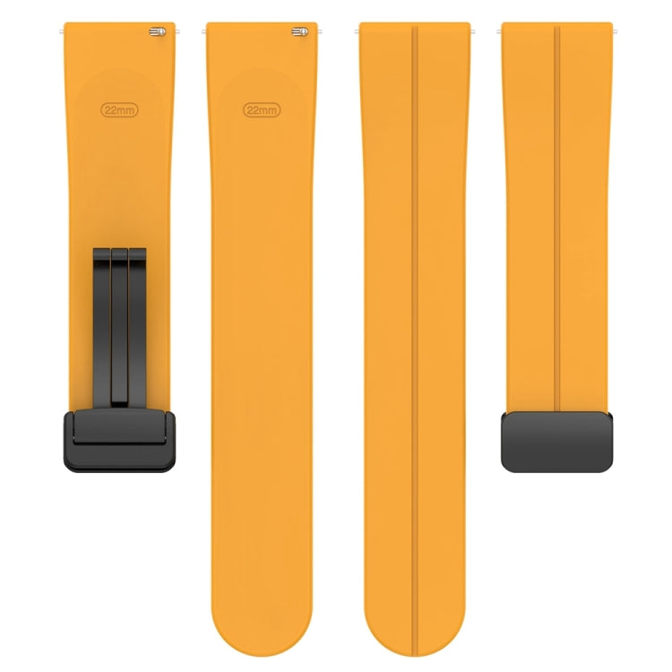 For Huawei Watch 4 / Watch 4 Pro Folding Buckle Silicone Watch Band(Yellow) - Watch Bands by PMC TechLife | Online Shopping South Africa | PMC TechLife