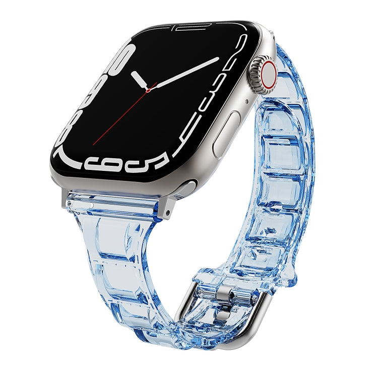 For Apple Watch 7 41mm Cube Airbag Clear TPU Watch Band(Blue) - Watch Bands by PMC TechLife | Online Shopping South Africa | PMC TechLife