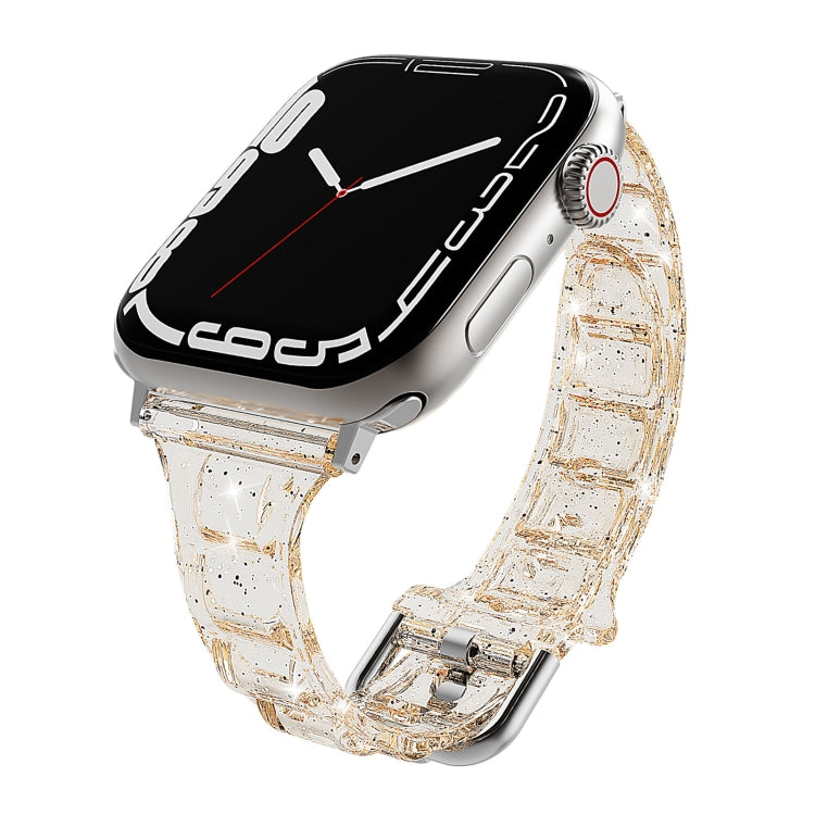 For Apple Watch 4 44mm Cube Airbag Clear TPU Watch Band(Gold) - Watch Bands by PMC TechLife | Online Shopping South Africa | PMC TechLife