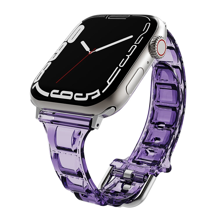 For Apple Watch 42mm Cube Airbag Clear TPU Watch Band(Pink) - Watch Bands by PMC TechLife | Online Shopping South Africa | PMC TechLife