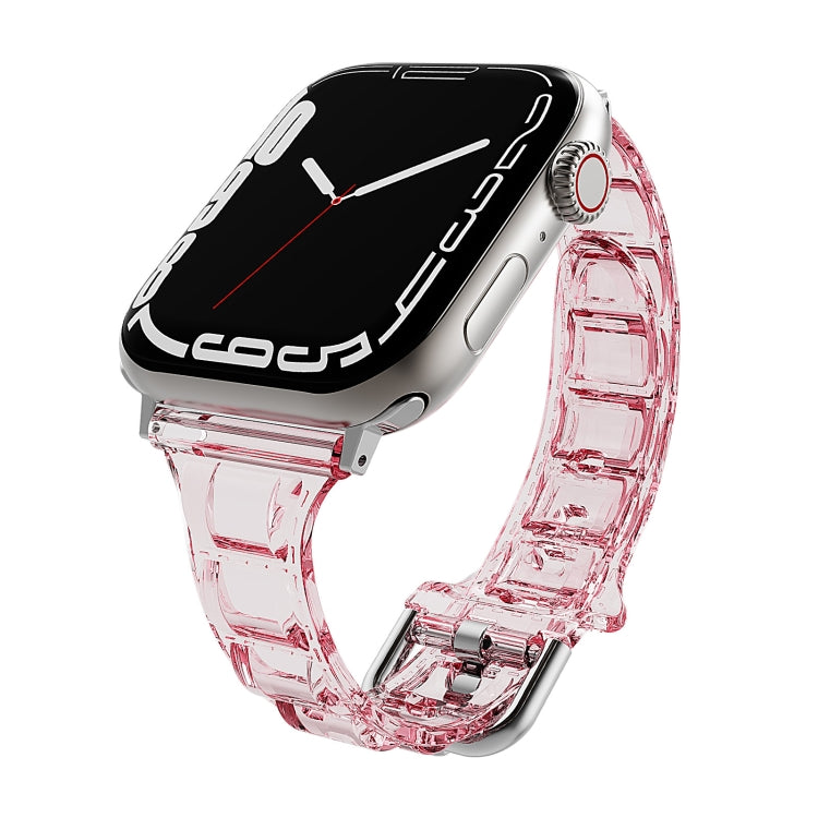 For Apple Watch 38mm Cube Airbag Clear TPU Watch Band(Red) - Watch Bands by PMC TechLife | Online Shopping South Africa | PMC TechLife
