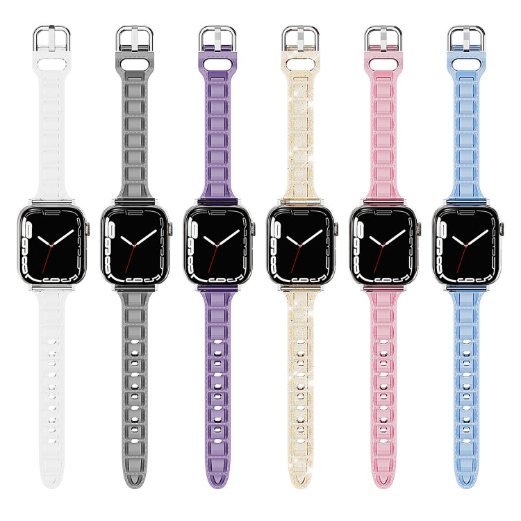 For Apple Watch SE 44mm Cube Airbag Clear TPU Watch Band(Blue) - Watch Bands by PMC TechLife | Online Shopping South Africa | PMC TechLife