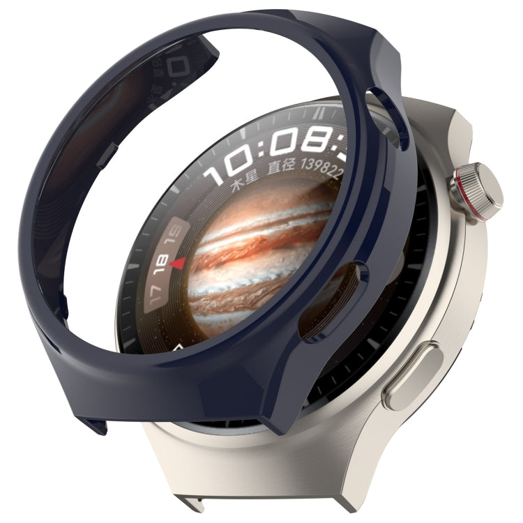For Huawei Watch 4 Pro Half Coverage Hollowed Watch Protective Case + Hydrogel Film Set(Ink Blue) - Watch Cases by PMC TechLife | Online Shopping South Africa | PMC TechLife
