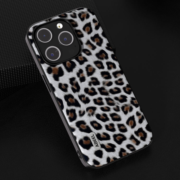 For iPhone 15 Pro Max ABEEL Black Edge Leopard Phone Case(Silver Leopard) - free shipping - PMC TechLife - Order now!