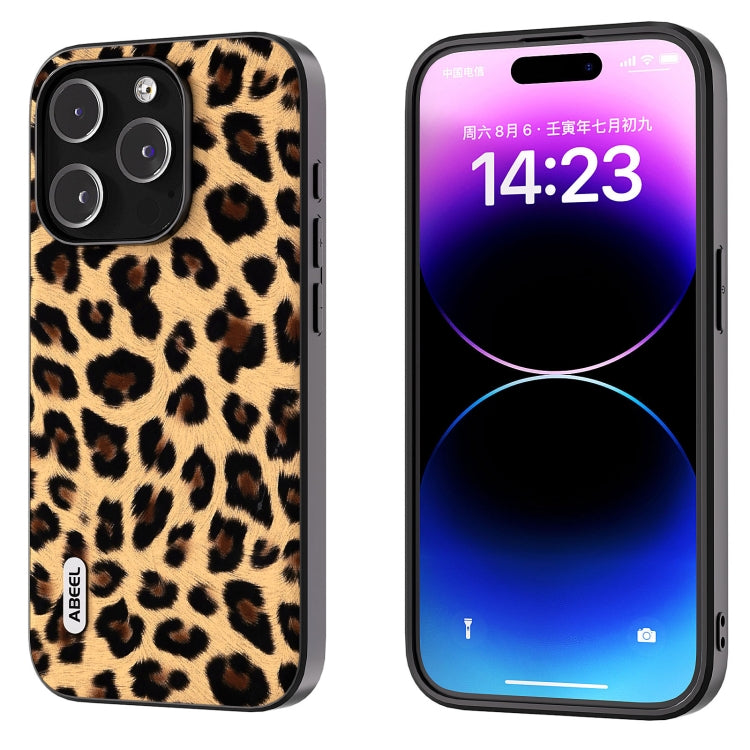 For iPhone 15 Pro ABEEL Black Edge Leopard Phone Case(Leopard Print) - free shipping - PMC TechLife - Order now!