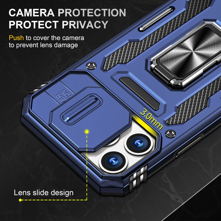 For iPhone 15 Pro Armor PC + TPU Camera Shield Phone Case(Navy Blue) - free shipping - PMC TechLife - Order now!