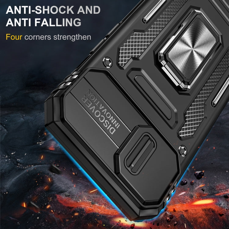 For iPhone 15 Plus Armor PC + TPU Camera Shield Phone Case(Black) - free shipping - PMC TechLife - Order now!
