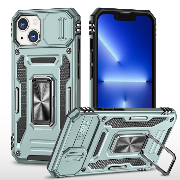 For iPhone 15 Armor PC + TPU Camera Shield Phone Case(Alpine Green) - free shipping - PMC TechLife - Order now!