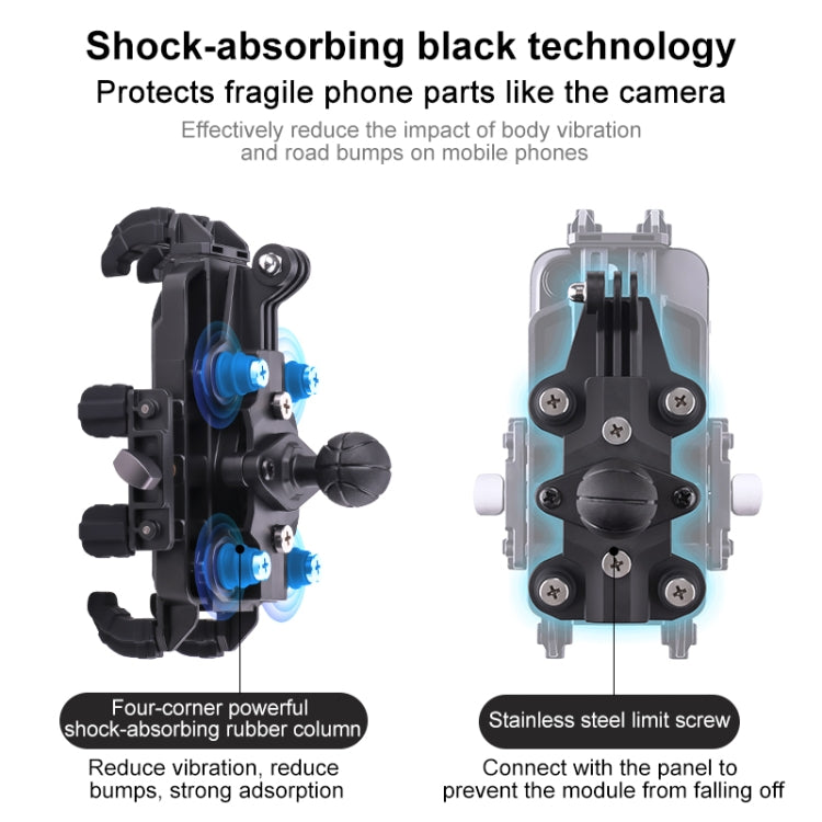 MOTOSLG Crab Motorcycle Phone Clamp Bracket U-Type Headbar Mount(Black) - free shipping - PMC TechLife - Order now!
