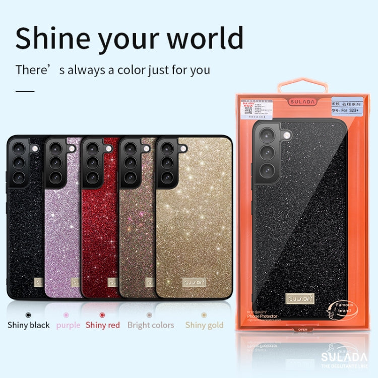 For Samsung Galaxy S23+ 5G SULADA Glittery TPU Hybrid Handmade Leather Phone Case(Red) - Galaxy S23+ 5G Cases by SULADA | Online Shopping South Africa | PMC TechLife | Buy Now Pay Later Mobicred