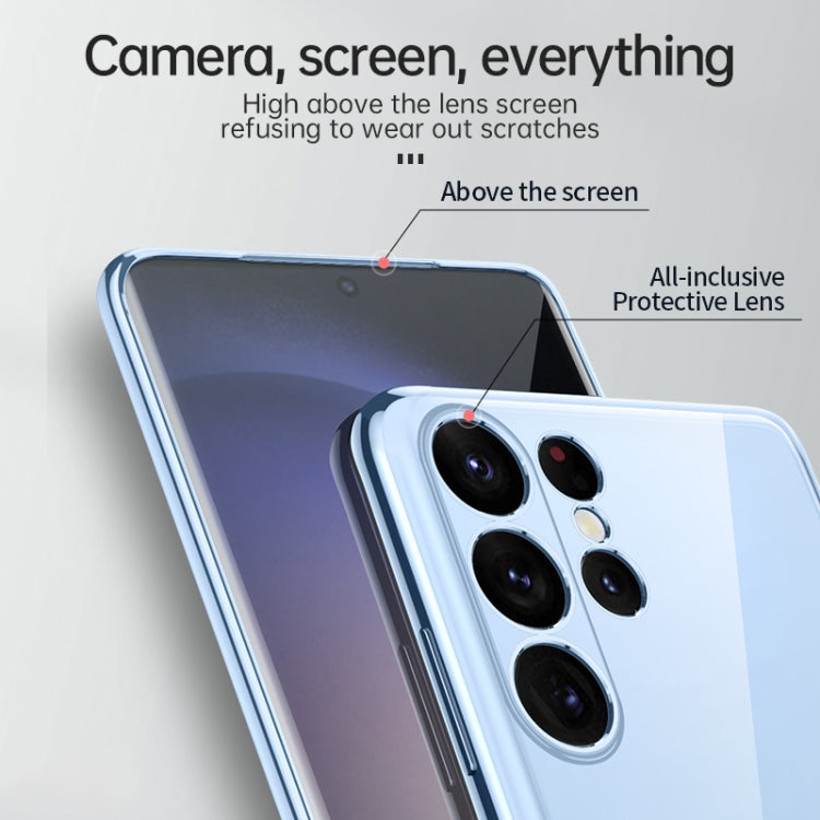 For Samsung Galaxy S23 Ultra 5G SULADA Shockproof Plating TPU Transparent Phone Case(Blue) - Galaxy S23 Ultra 5G Cases by SULADA | Online Shopping South Africa | PMC TechLife | Buy Now Pay Later Mobicred