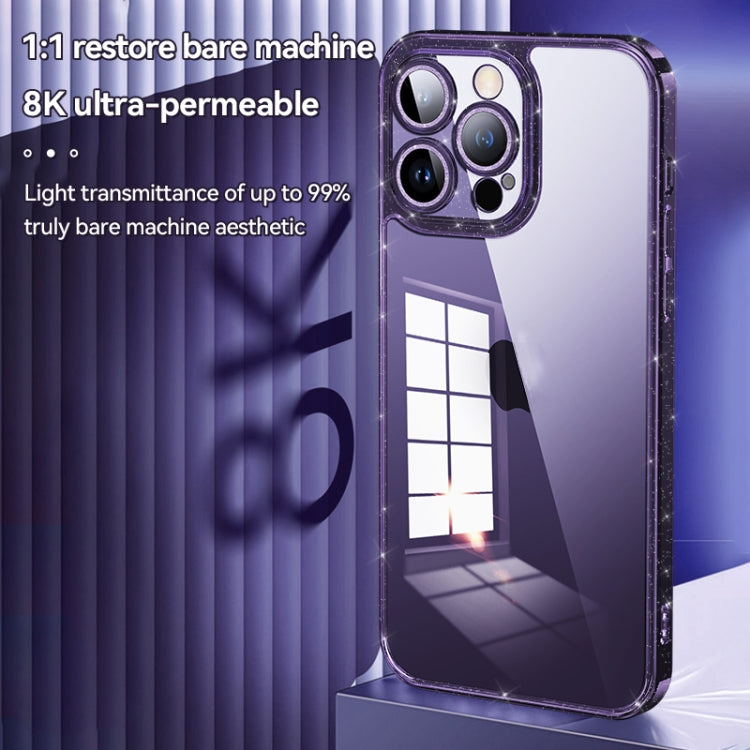 For iPhone 14 Plus SULADA Glittery TPU + Tempered Glass Phone Case(Blue) - iPhone 14 Plus Cases by SULADA | Online Shopping South Africa | PMC TechLife