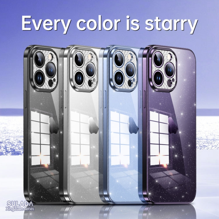 For iPhone 11 SULADA Electroplated Transparent Glittery TPU Phone Case(Purple) - iPhone 11 Cases by SULADA | Online Shopping South Africa | PMC TechLife | Buy Now Pay Later Mobicred