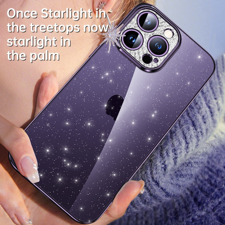 For iPhone 14 Plus SULADA Electroplated Transparent Glittery TPU Phone Case(Black) - free shipping - PMC TechLife - Order now!