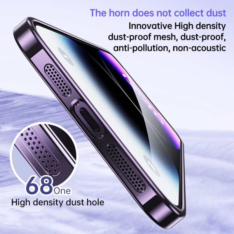 For iPhone 14 Pro Max SULADA Electroplated Transparent Glittery TPU Phone Case(Blue) - free shipping - PMC TechLife - Order now!